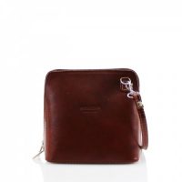 Small Square Brown Leather Shoulder Bag