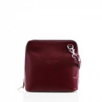 Small Square Burgundy Leather Shoulder Bag