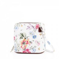 Small Square Floral Leather Shoulder Bag