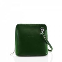 Small Square Green Leather Shoulder Bag