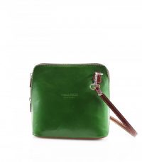Small Square Green Tan Leather Shoulder Bag