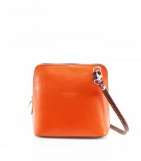 Small Square Orange Tan Leather Shoulder Bag