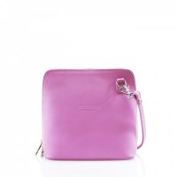 Small Square Pink Leather Shoulder Bag
