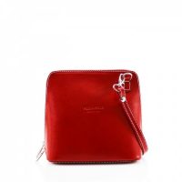 Small Square Red Leather Shoulder Bag
