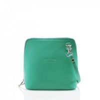 Small Square Mint Leather Shoulder Bag