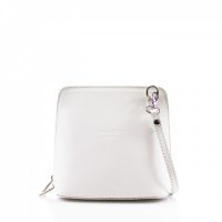Small Square White Leather Shoulder Bag