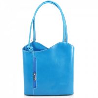 Leather Shoulder Bag/Backpack Blue