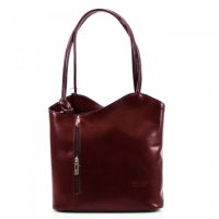 Leather Shoulder Bag/Backpack Burgundy