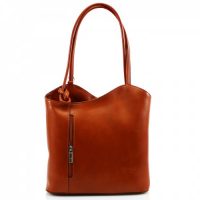 Leather Shoulder Bag/Backpack Camel