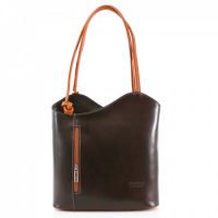 Leather Shoulder Bag/Backpack Coffee Camel