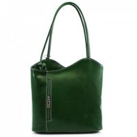 Leather Shoulder Bag/Backpack Green
