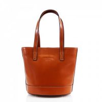 Bucket Style Leather Bag Handbag Camel
