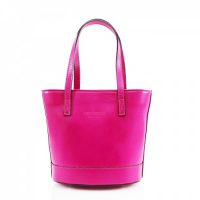 Bucket Style Leather Bag Handbag Fuchsia