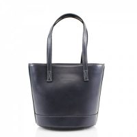 Bucket Style Leather Bag Handbag Grey