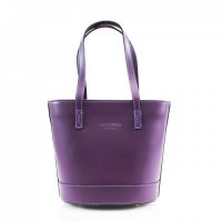 Bucket Style Leather Bag Handbag Purple