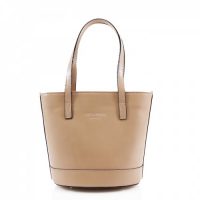 Bucket Style Leather Bag Handbag Taupe