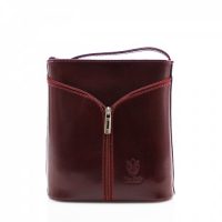 Small Cross Body Leather Bag Handbag Burgundy