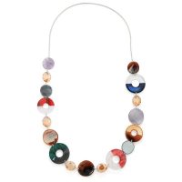Rounded Shapes and Stones Necklace - Multi