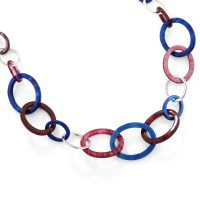 Hoops Chain Necklace - Red/Blue