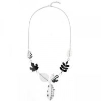 Nature Leaves Necklace - Silver Coloured