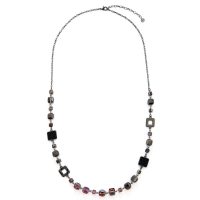 Coloured Stones and Black Necklace