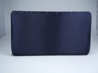 Diamante navy blue envelope clutch bag