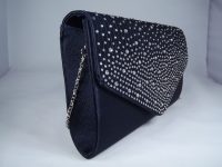 Diamante black envelope clutch bag