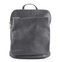 Dark Grey Leather Backpack