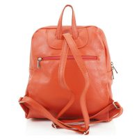 Orange Leather Backpack