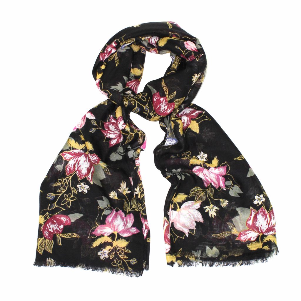 Leaf and Flower Design scarf