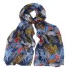 blue tropical print scarf