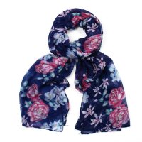 blue floral print scarf