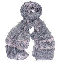 grey patterned scarf