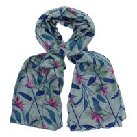 paradise flower grey scarf