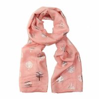 Pink tree of life scarf