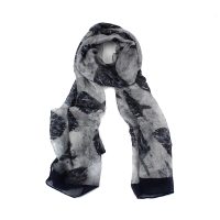 vintage grey floral scarf