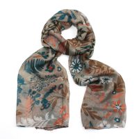 brown floral scarf