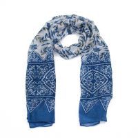 Blue patterned scarf